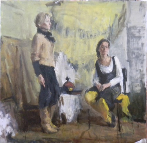 Two Women
A Painting By Ulrich Gleiter
Oil On Canvas
Original Size: 120 x 150cm 
Keywords: Oil Portrait Russia Russian Figures Women Woman Female